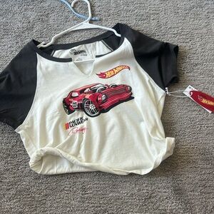 PacSun Black and White Hot Wheels Crop Top